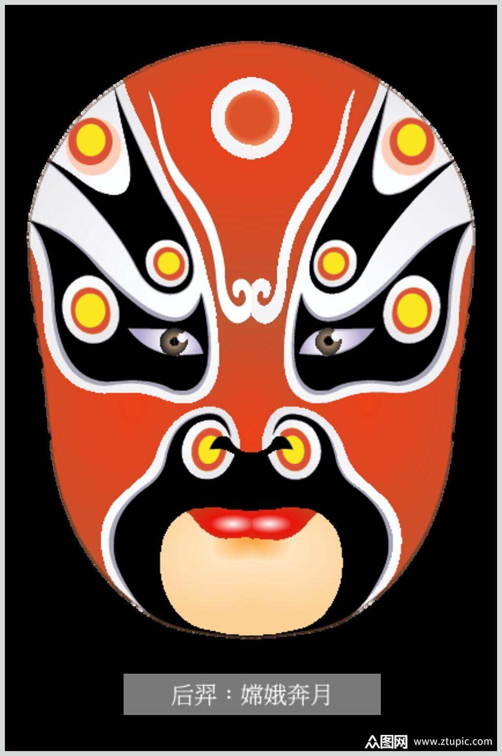 京剧脸谱红脸人物矢量素材素材