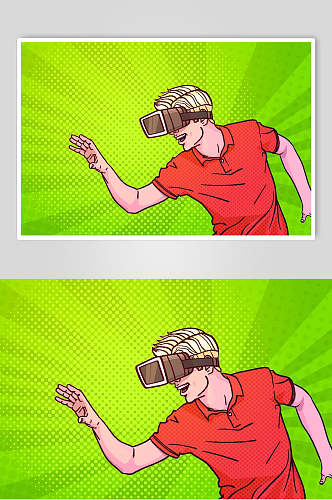 VR波普风格人物插画矢量素材