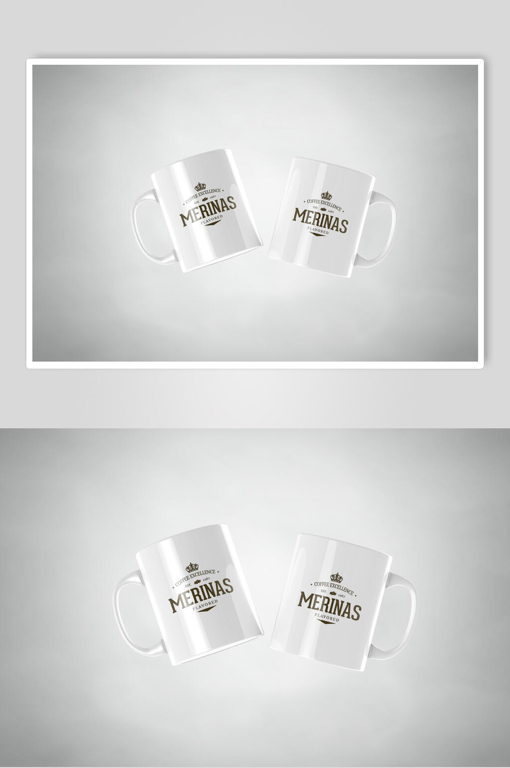 英文品牌标志LOGO杯子展示样机素材