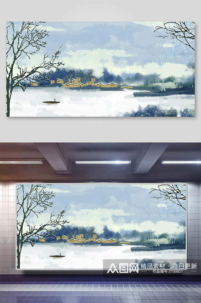中国画水墨意境丹青背景展板素材