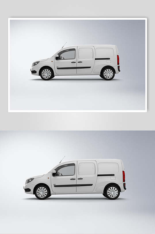 蓝渐变商务车车身贴图展示场景样机