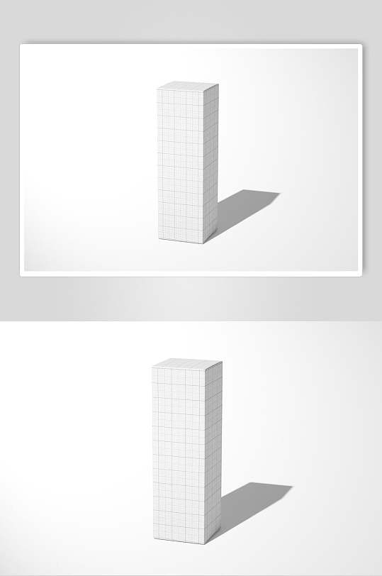 格子白底长方形纸盒样机