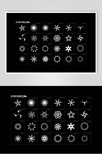 简约大气黑白简笔画矢量元素