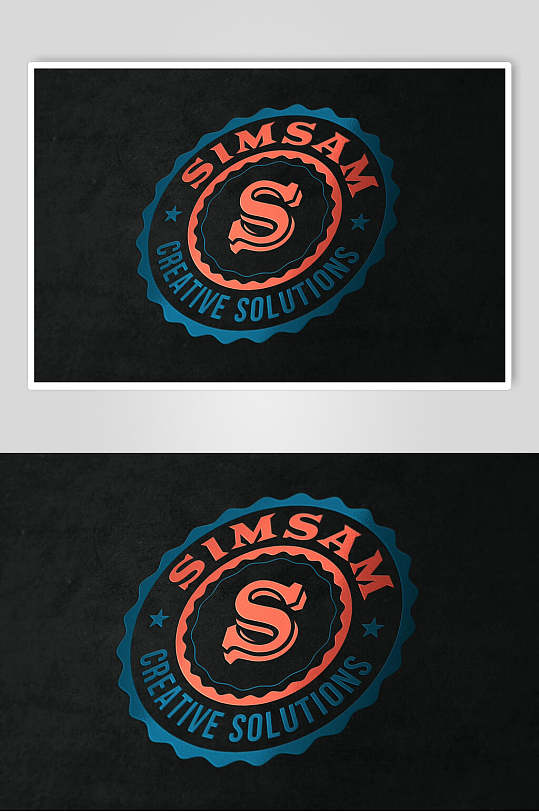 英文创意高端圆标志logo展示样机