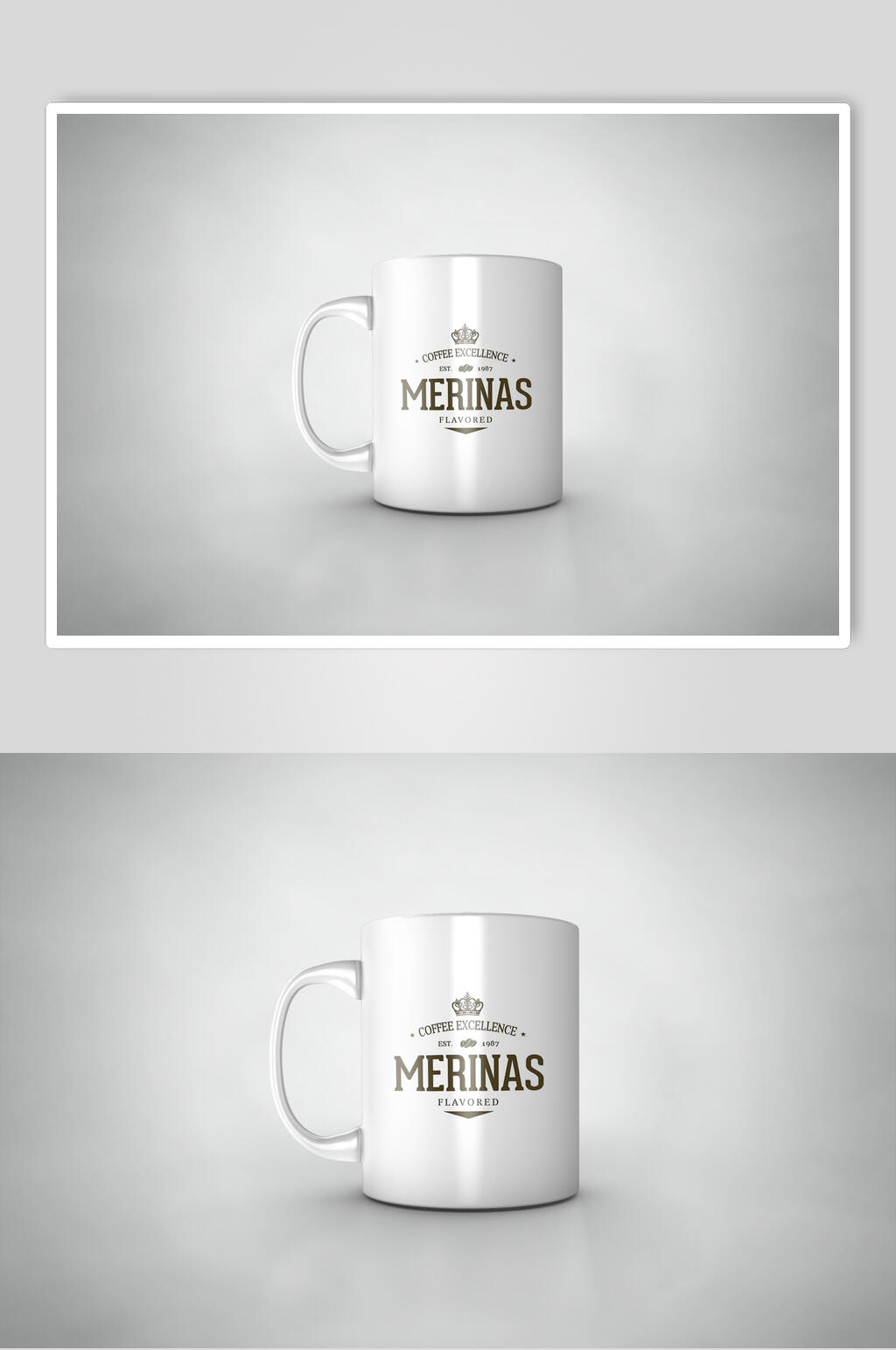灰简约品牌标志LOGO杯子展示样机素材