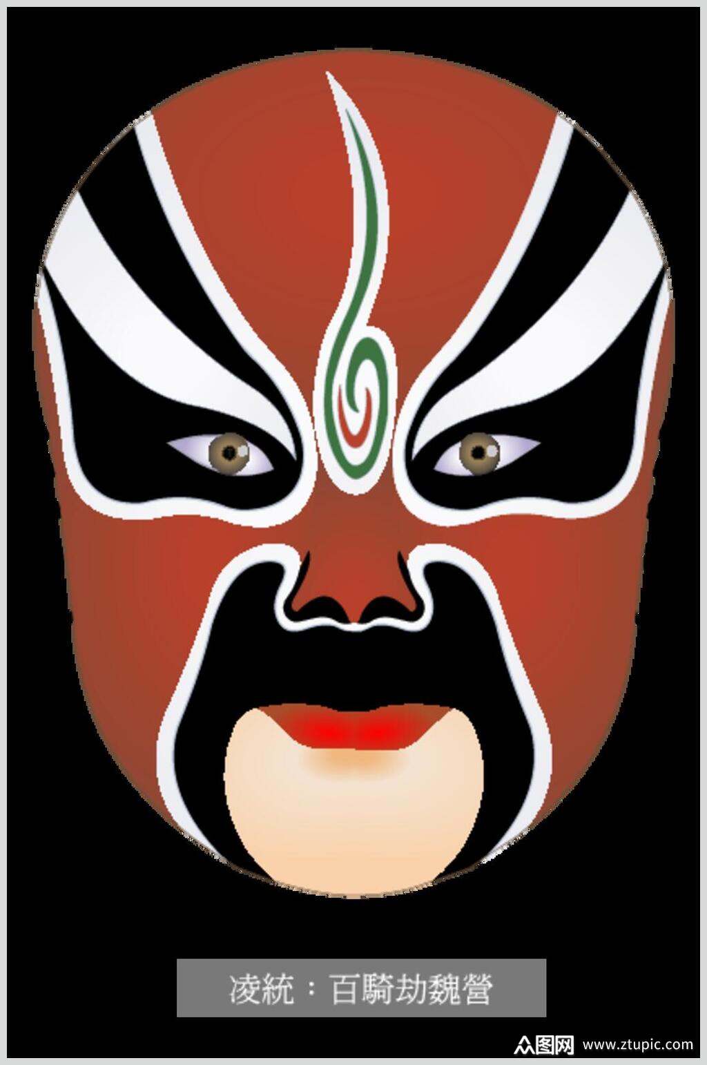 创意大气时尚京剧脸谱人物矢量素材