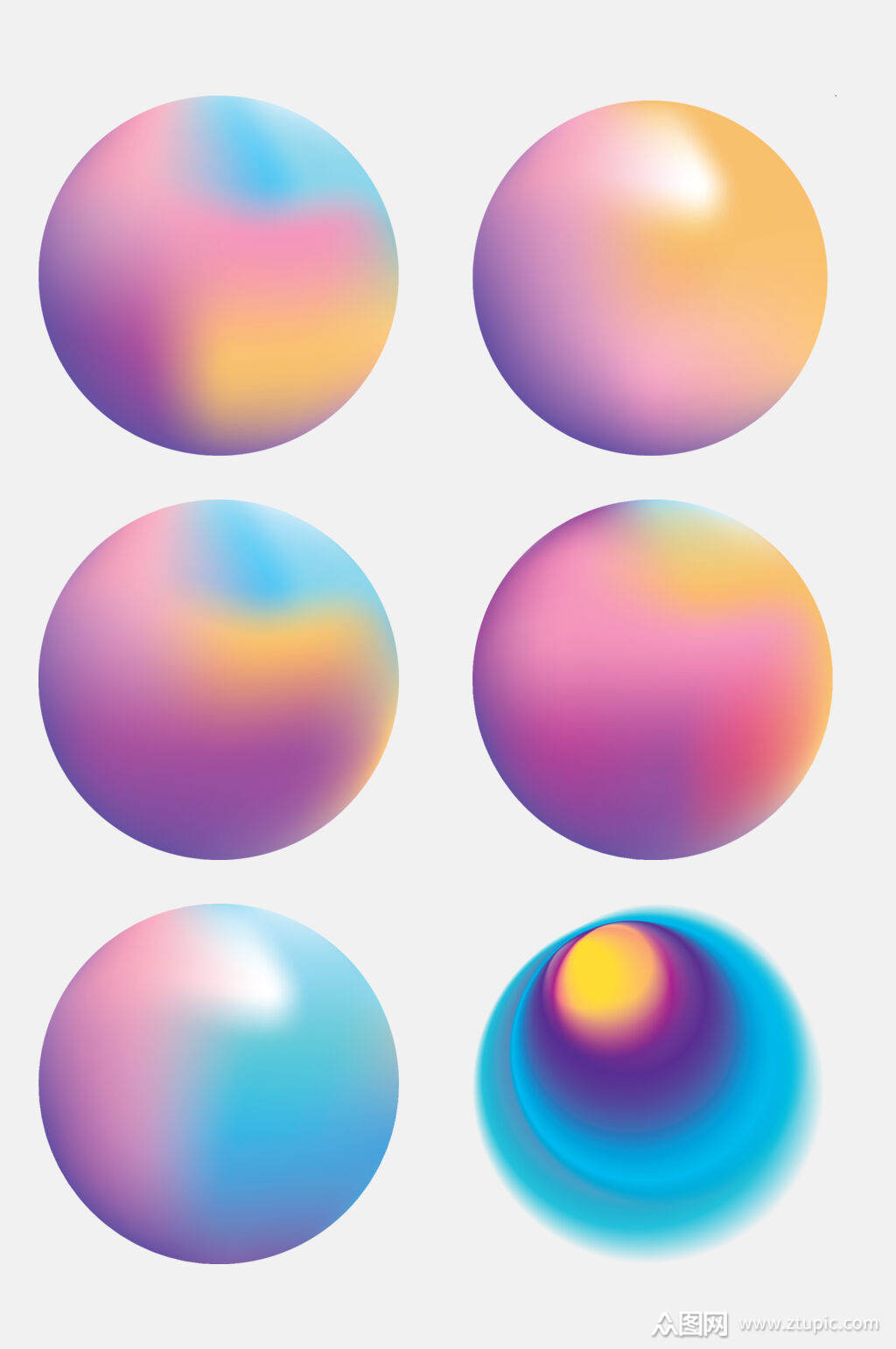 炫彩时尚渐变几何图形免抠元素素材