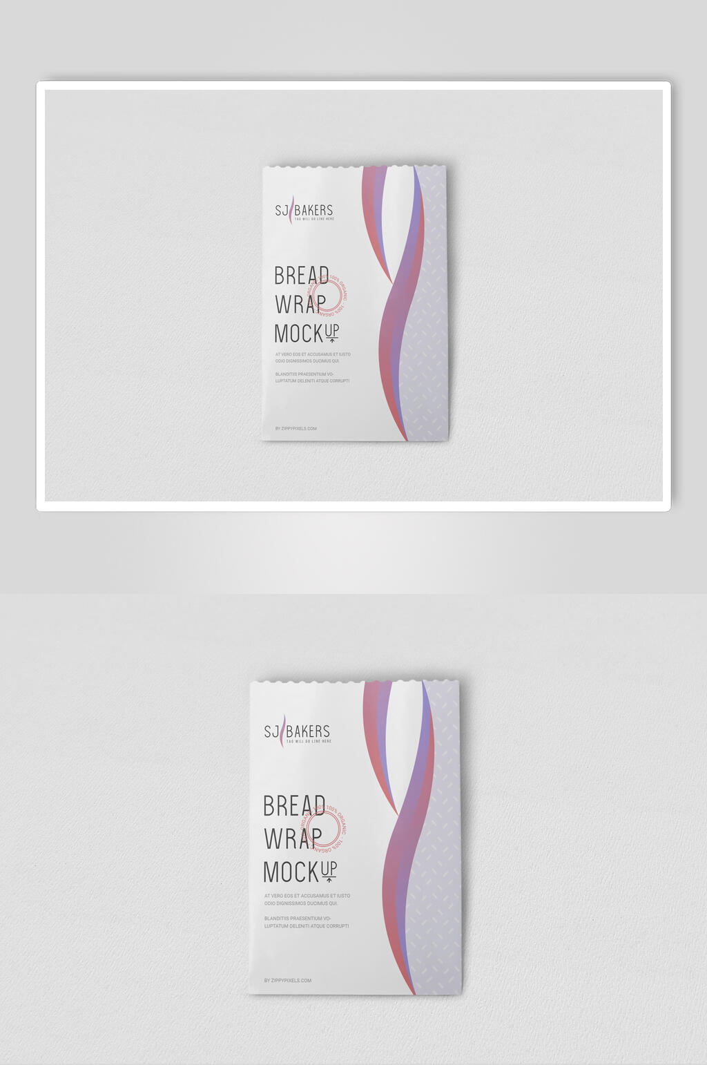 紫白购物袋手提袋设计展示场景样机素材