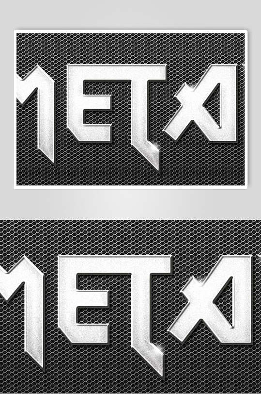 metx金属质感立体字素材