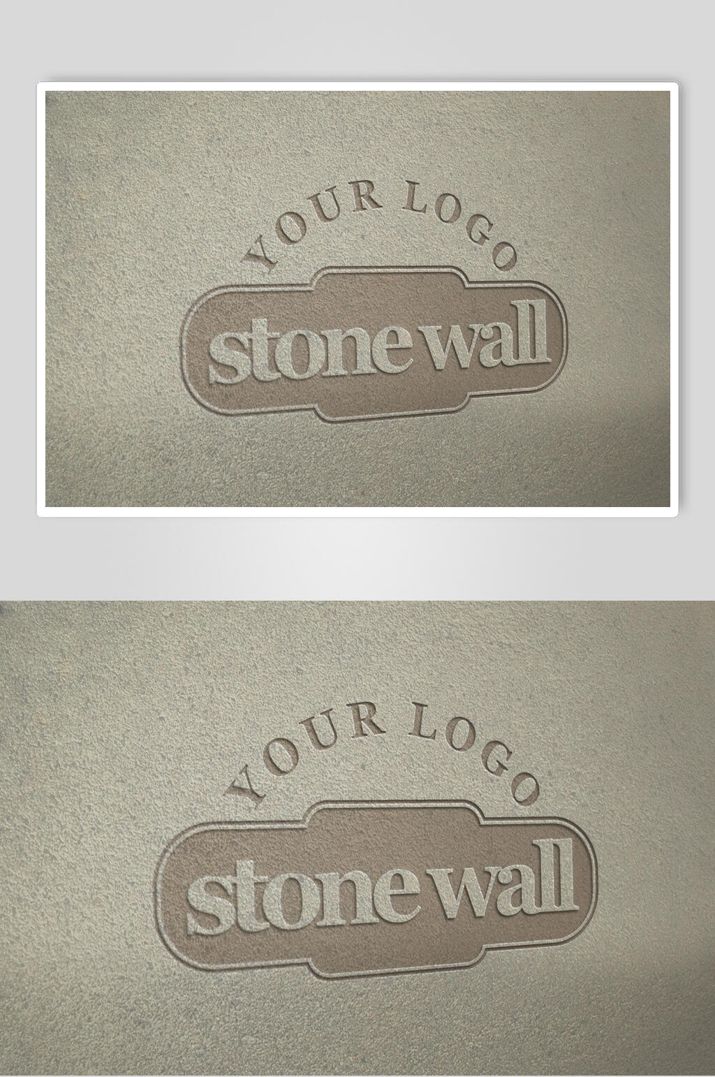 英文黄白简约风标志LOGO展示样机素材