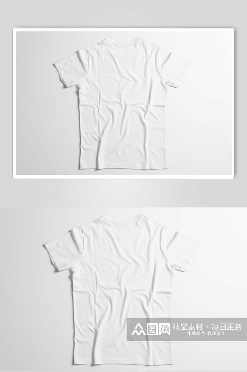 短袖褶皱背景墙白服装贴图样机素材