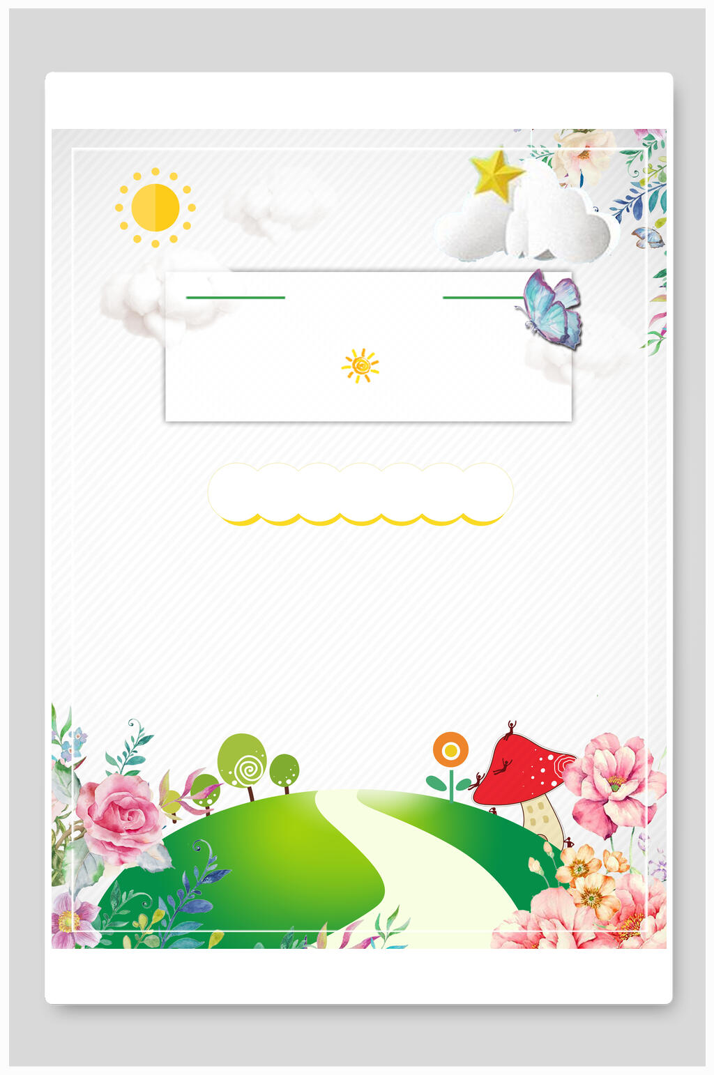 花童话清新淡雅背景素材