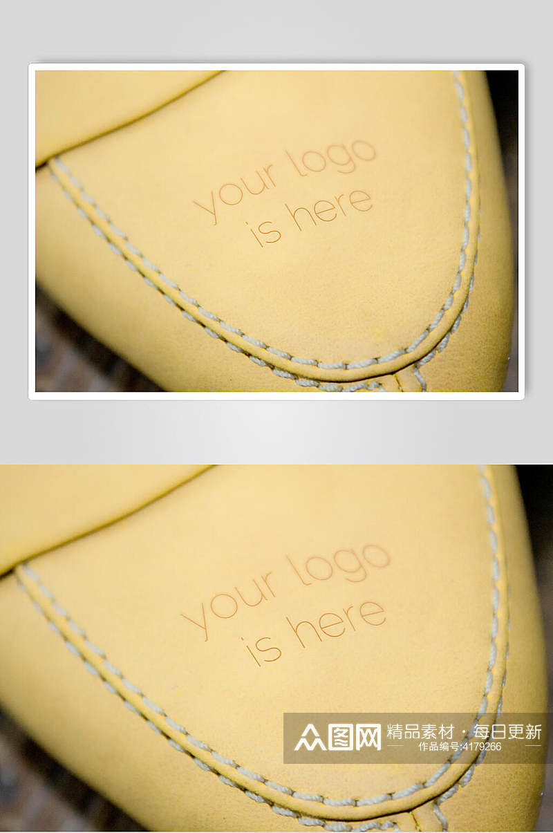 英文黄色创意标志LOGO展示样机素材