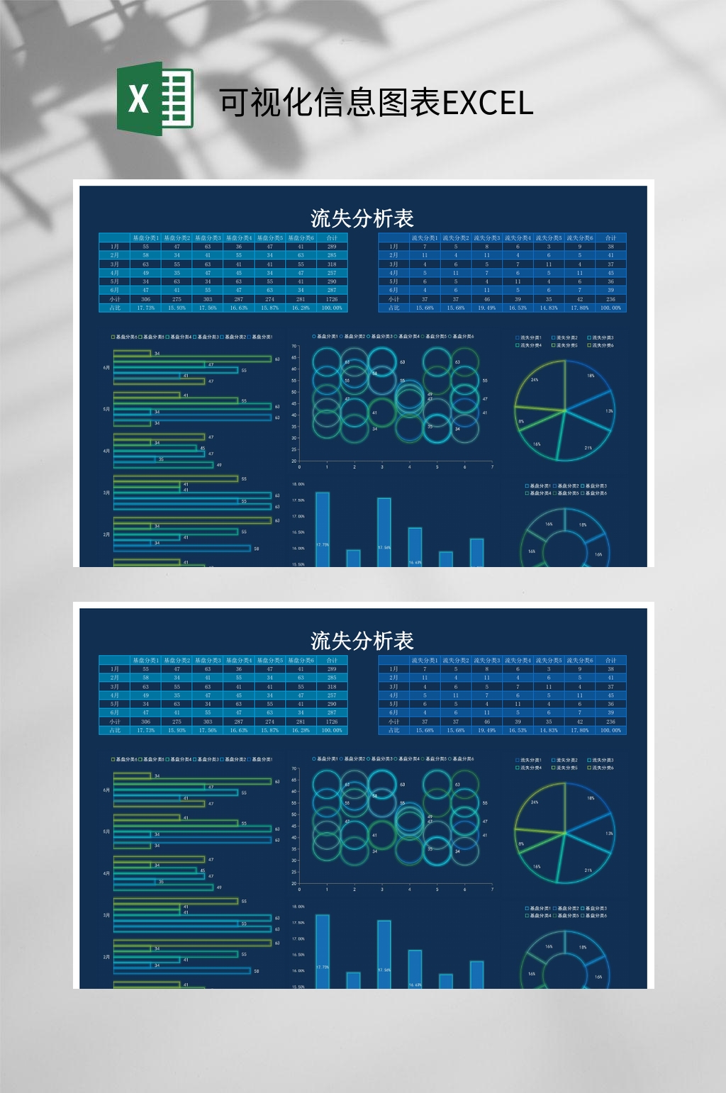 流失分析可视化信息图表素材