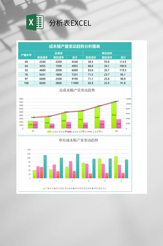 分析表条形统计图EXCEL模板-众图网