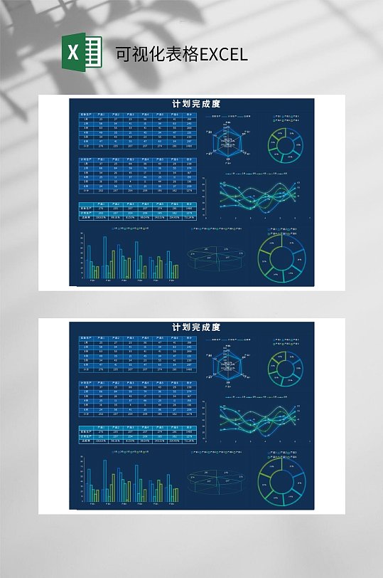 计划完成度可视化表格EXCEL