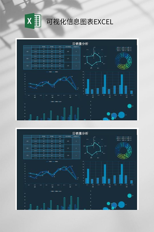 日销量分析可视化信息图表EXCEL