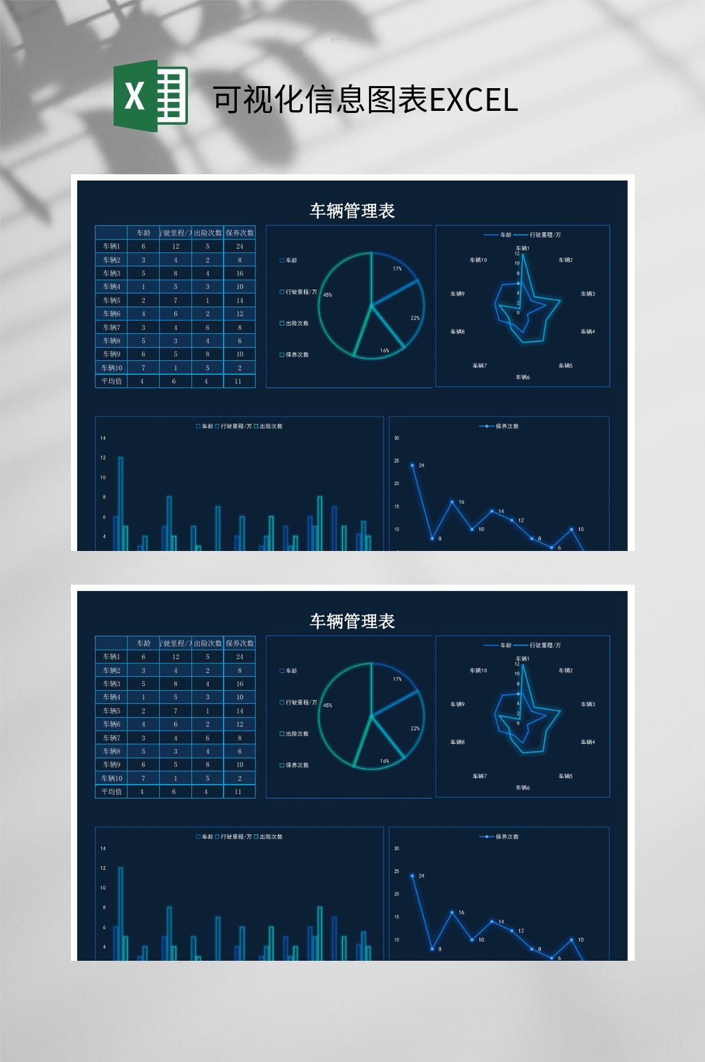可视化信息图车辆管理表素材