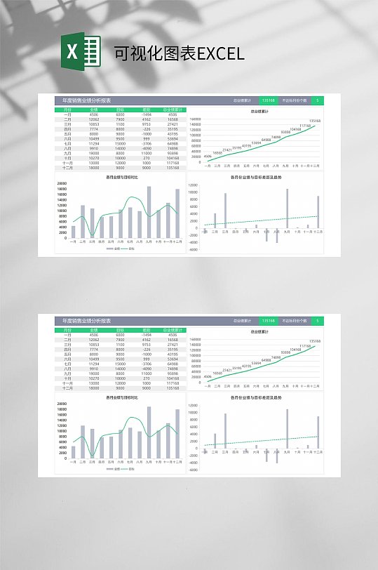 折线图可视化图表EXCEL-众图网