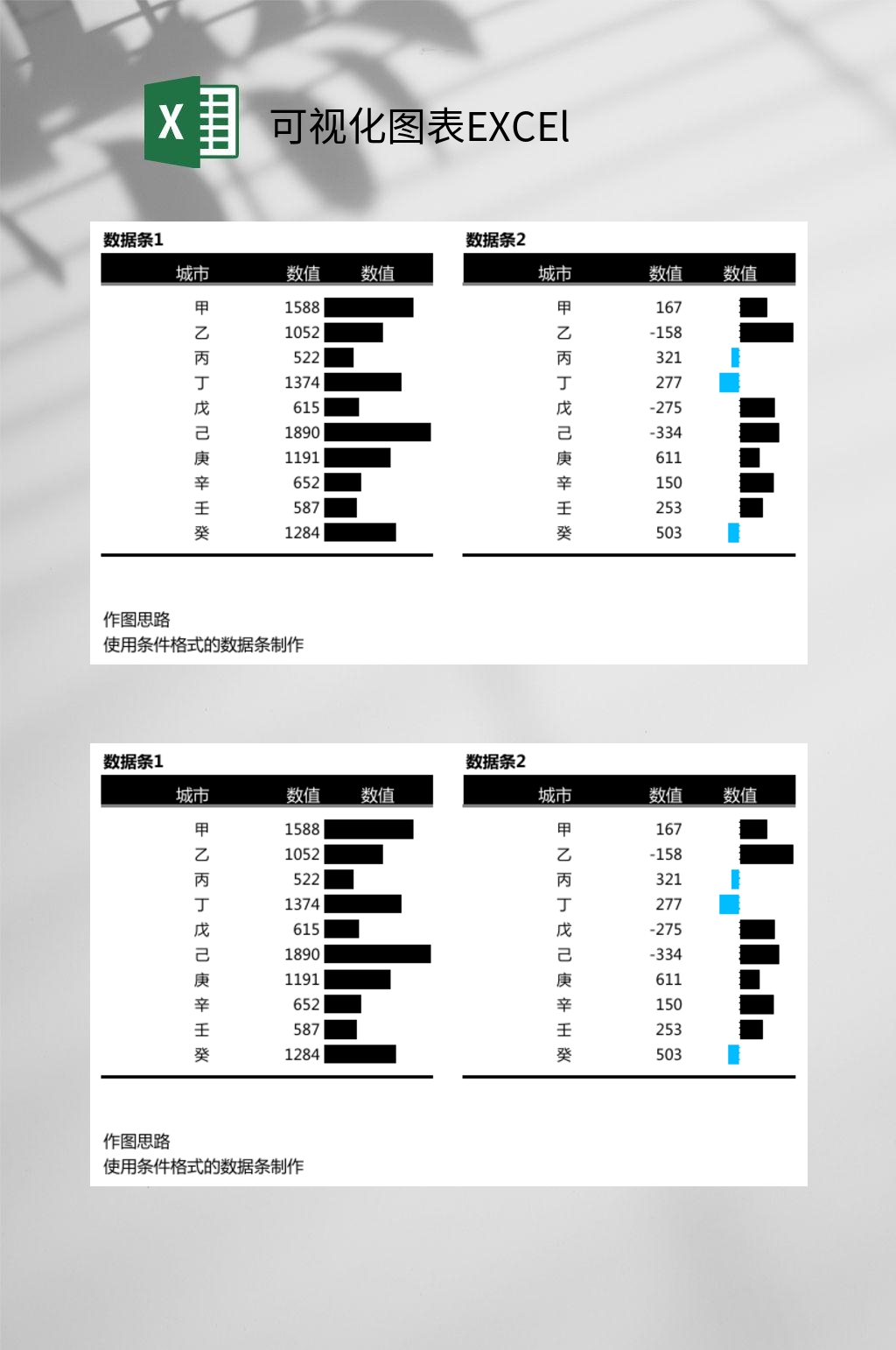 数据条可视化图表EXCEl素材