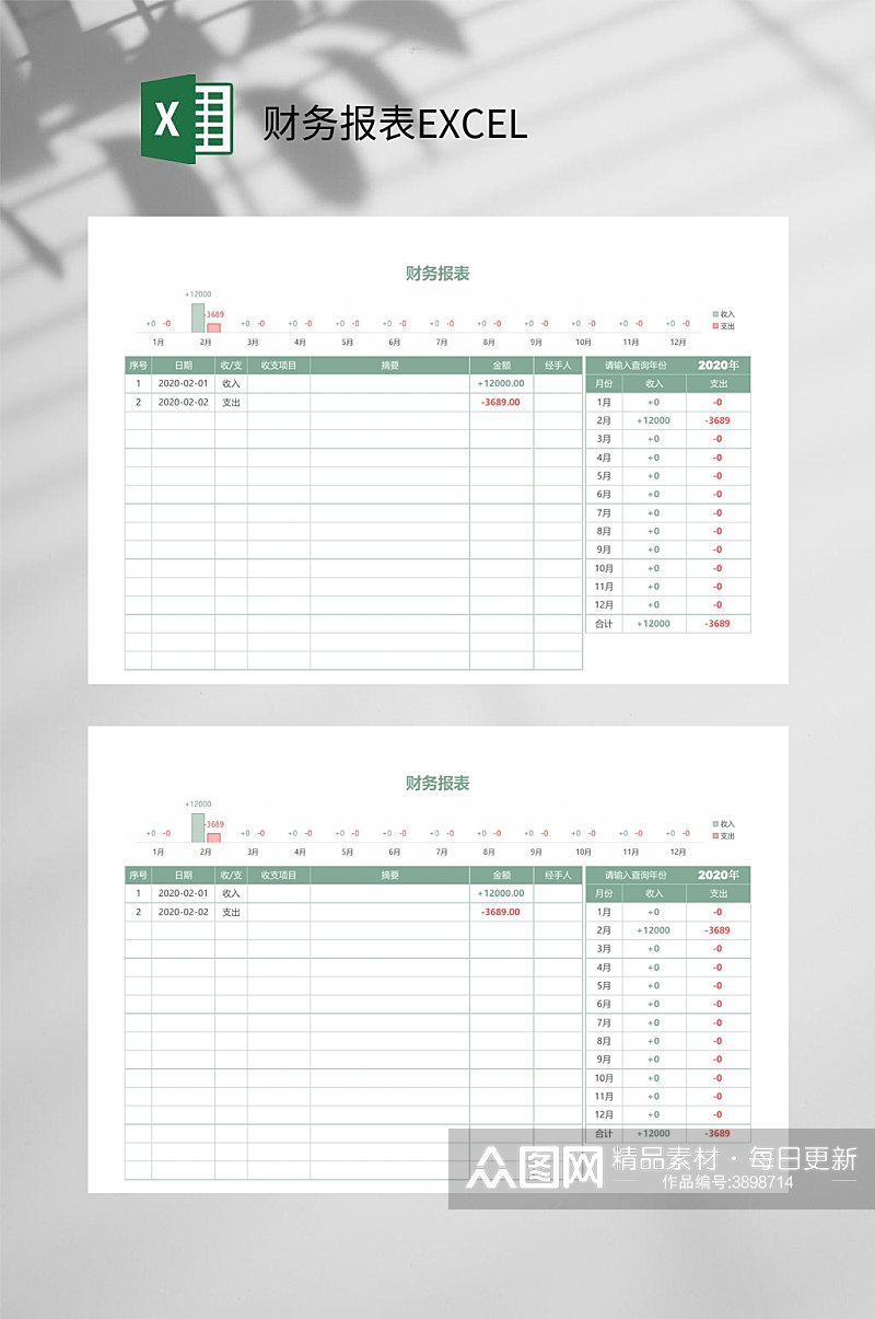 财务报表EXCEL素材