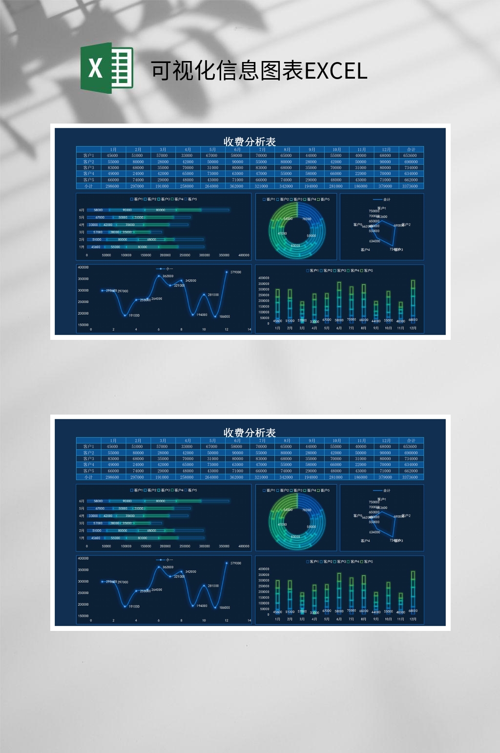 收费分析可视化信息图表素材