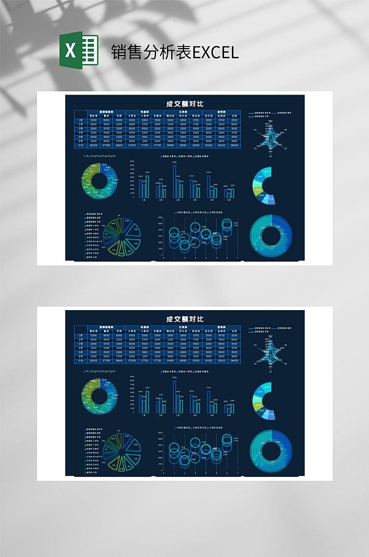 成交额对比销售分析表EXCEL