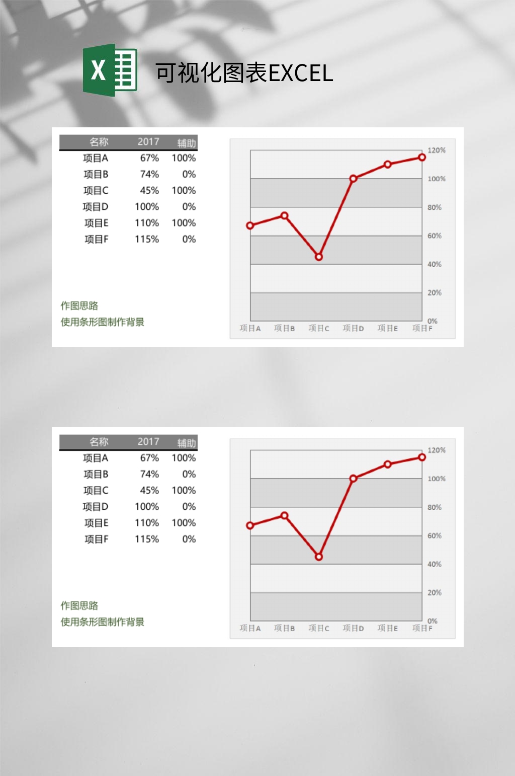 条形背景可视化图表EXCEL素材