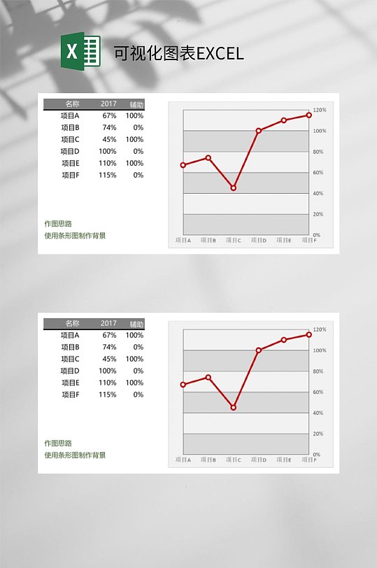 条形背景可视化图表EXCEL