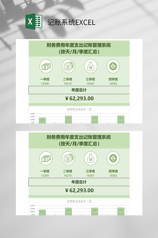 财务费用年度支出记账系统EXCEL