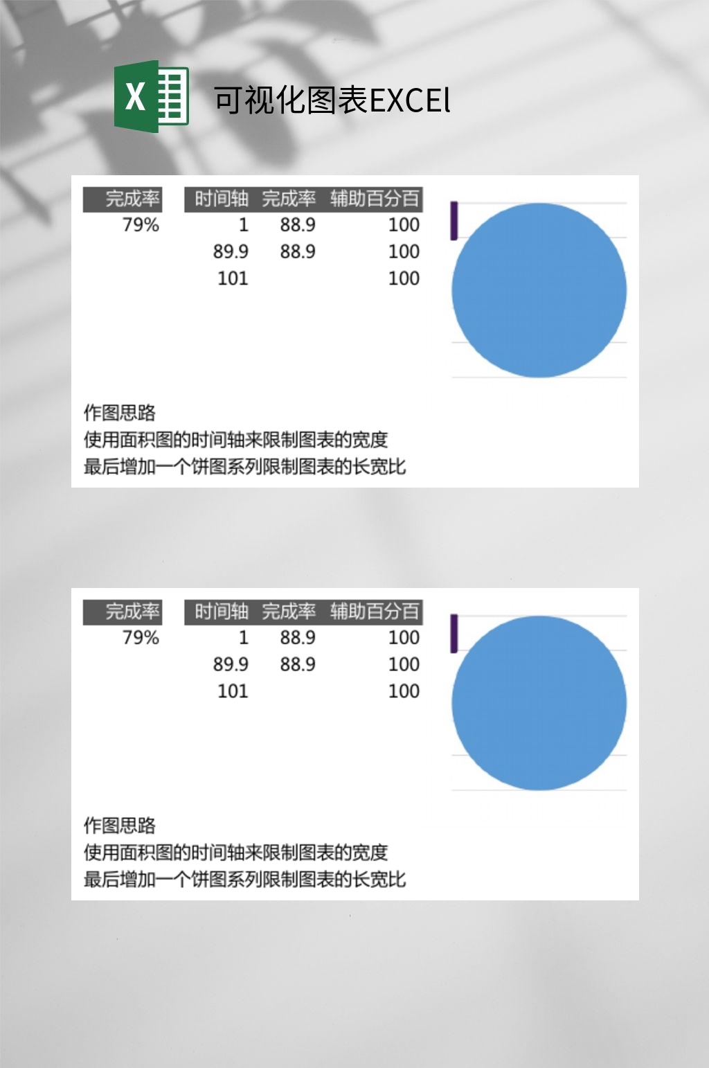 蓝色面积图可视化图表EXCEl素材