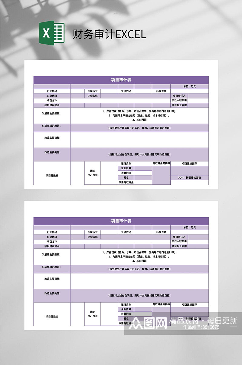 项目财务审计EXCEL素材