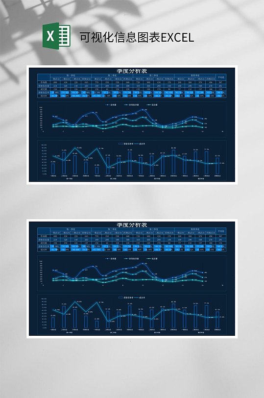 季度对比可视化信息图表EXCEL