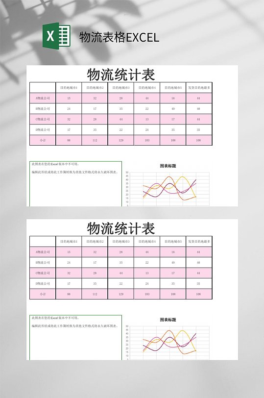 统计物流表格EXCEL-众图网