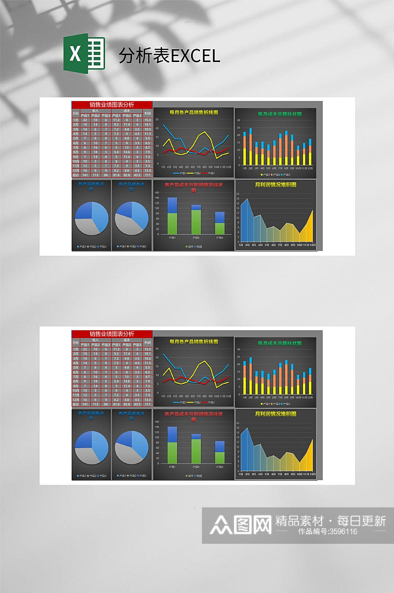 数据分析表EXCEL素材