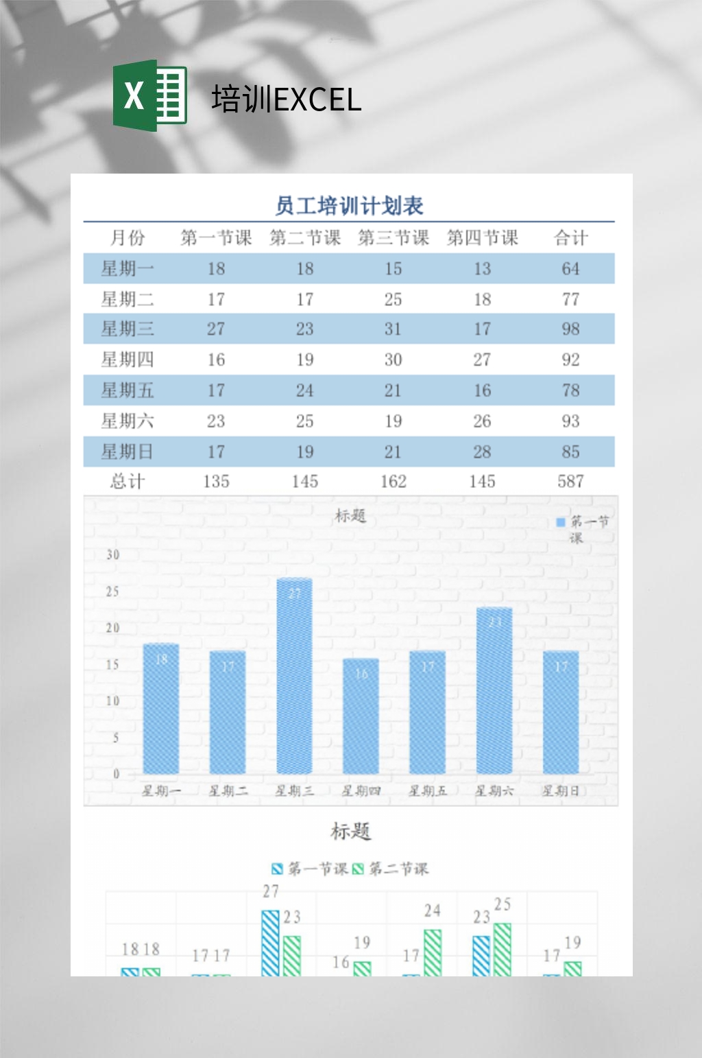 员工培训EXCEL素材