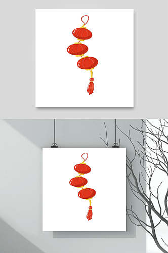 简约大气红色中国风传统灯笼素材