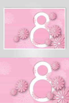 粉色创意花朵三八女神节素材