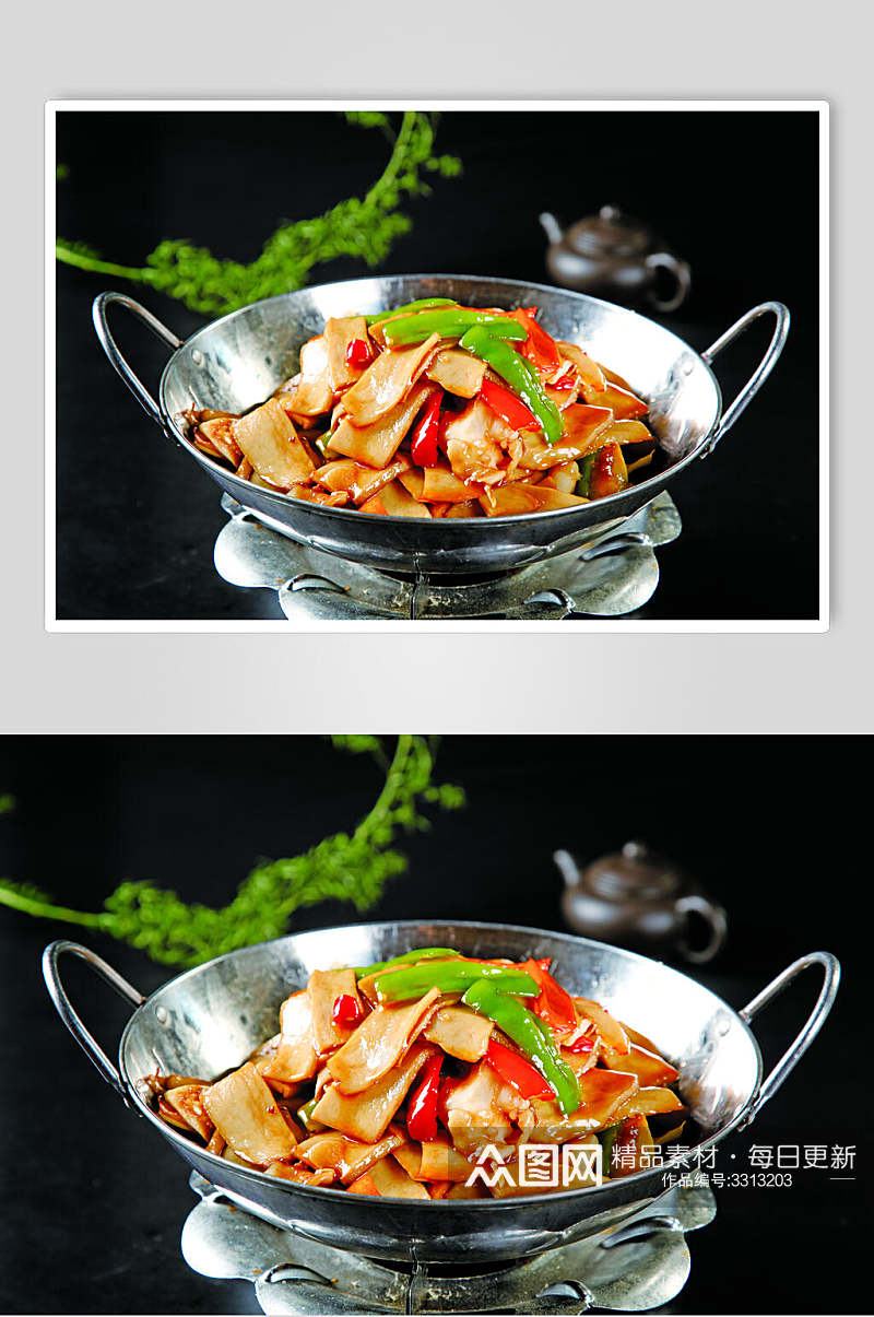 鲜香千页豆腐干锅汤锅美食实拍图片素材