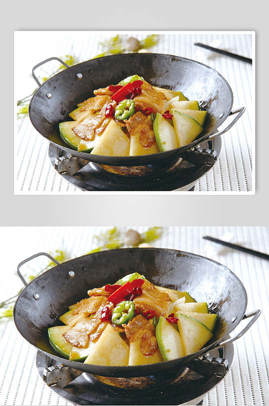 南瓜干锅汤锅美食食品实拍图片