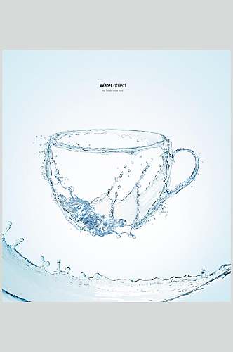 唯美创意水杯水滴状素材