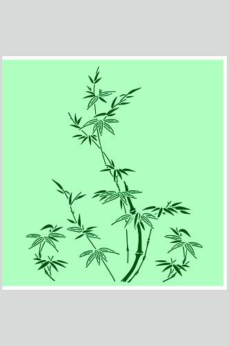 绿色创意竹叶中式古典花纹矢量素材
