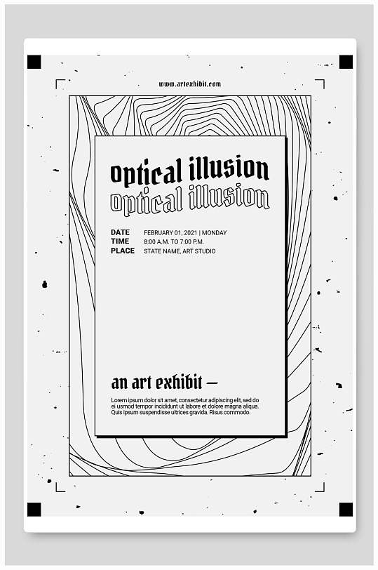 灰色线条抽象海报