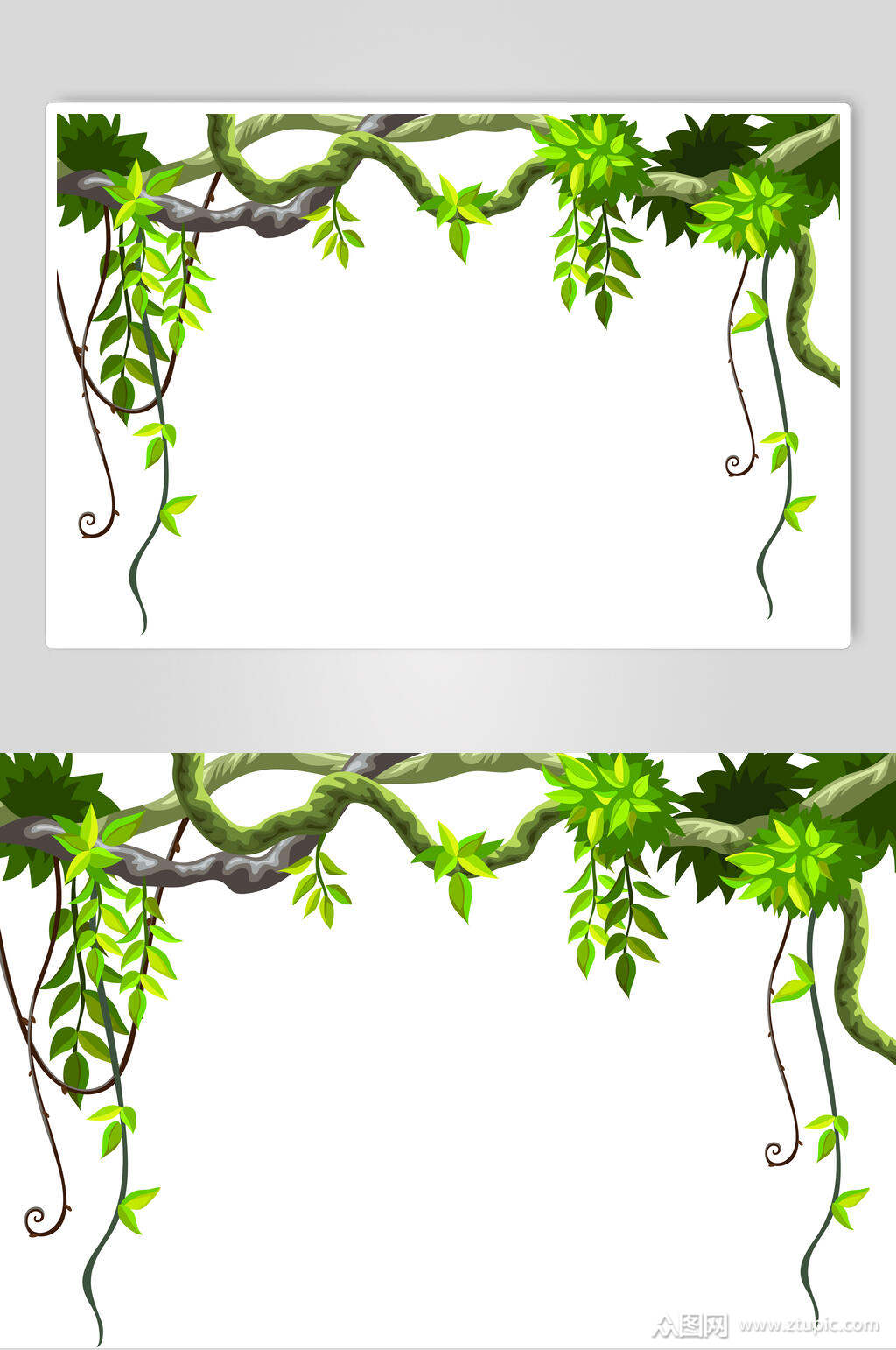 绿色藤蔓游戏场景矢量素材素材