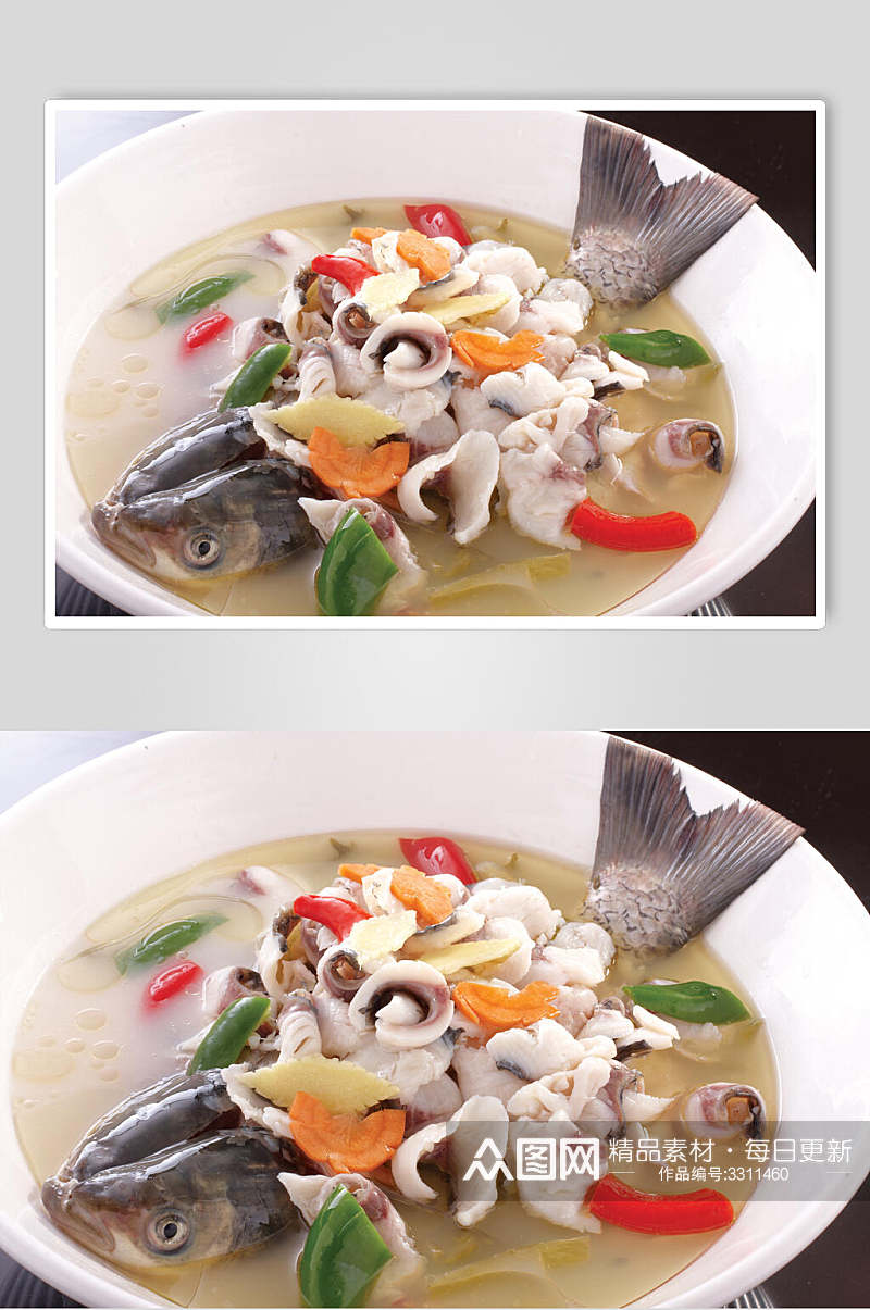 营养酸菜鱼菜品摄影图片素材