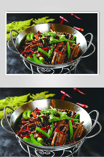 新鲜美味蛇肉干锅汤锅美食食品实拍图片
