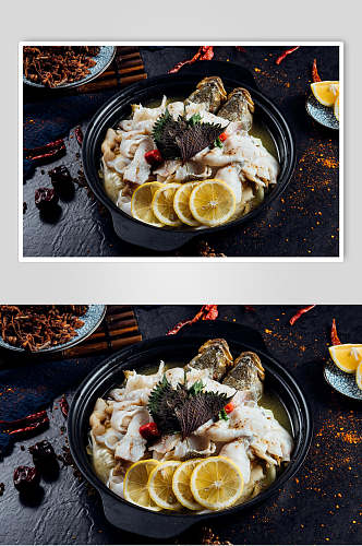 鲜香糯米酸菜鱼菜品摄影图片