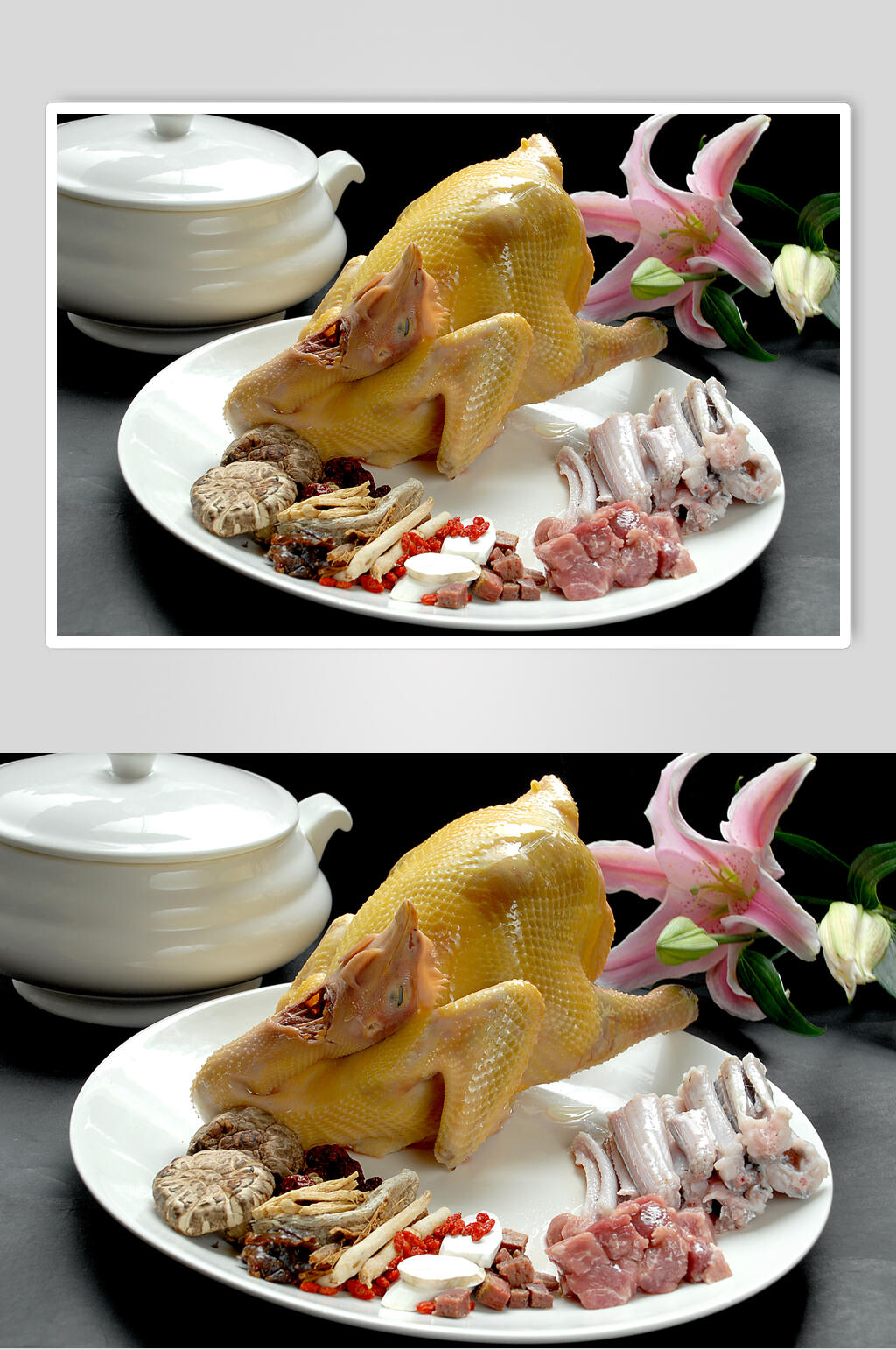 鸡肉汤羹煲汤摄影图片素材