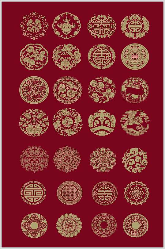 中国风传统纹饰矢量素材