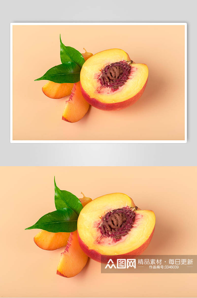 新鲜桃子水果高清图片素材